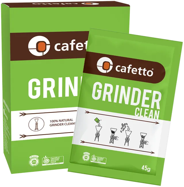 Cafetto Grinder Clean 3 × 45 g, dėžutė ir paketėlis